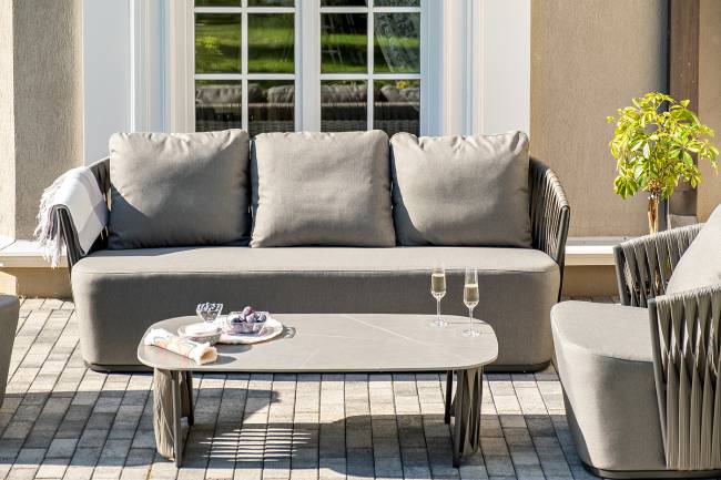 "Флоренция" лаунж-зона из искусственного ротанга, цвет графит