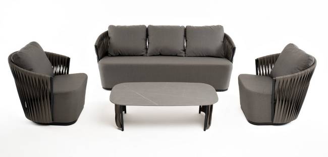 "Флоренция" лаунж-зона из искусственного ротанга, цвет графит