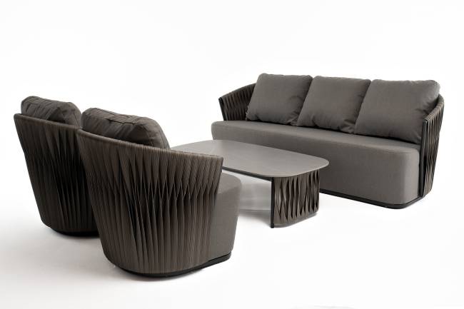 "Флоренция" лаунж-зона из искусственного ротанга, цвет графит