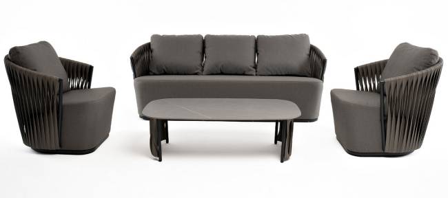 "Флоренция" лаунж-зона из искусственного ротанга, цвет графит