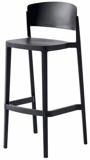 Стул пластиковый барный Abuela Stool 77 черный 500х450х1010 мм