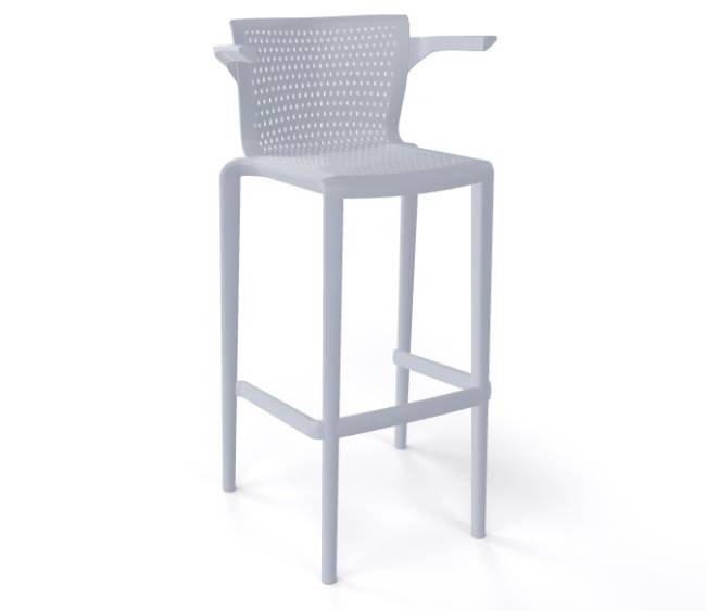 Кресло пластиковое барное Spyker Stool B жемчужно-серый 495х460х1025 мм Кресло пластиковое барное Spyker Stool B жемчужно-серый 495х460х1025 мм