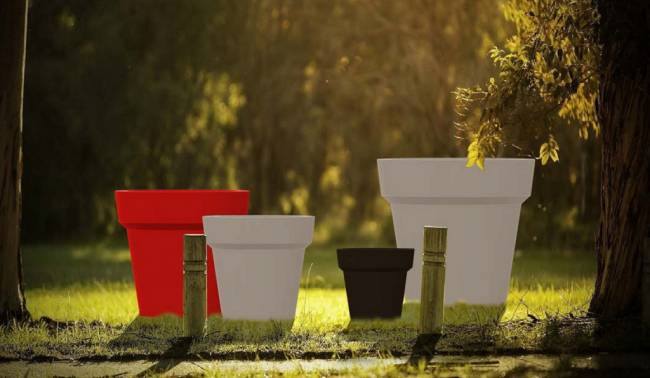 Кашпо пластиковое Pot S рубиновый Ø800х720 мм Кашпо пластиковое Pot S рубиновый Ø800х720 мм