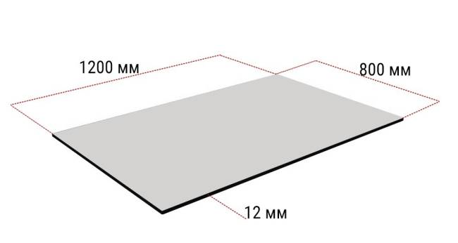 Столешница прямоугольная HPL Fitto индийский шесман 800х1200х12 мм