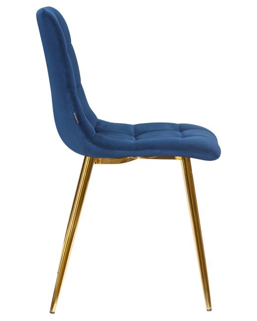 Стул обеденный DOBRIN ALEX, золотые ножки, темно-синий велюр (V108-67)