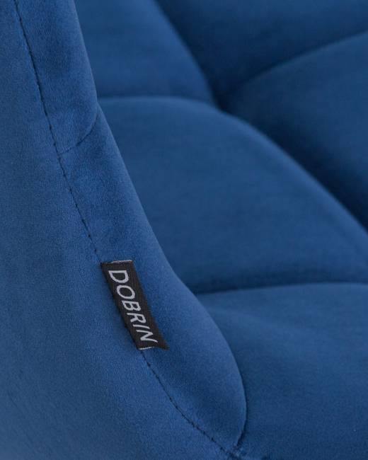 Стул обеденный DOBRIN ALEX, золотые ножки, темно-синий велюр (V108-67)