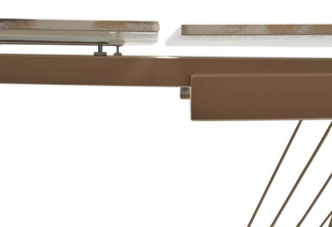 Стол ACERRA NEW 160 GLOSS GRAND JADE SOLID CERAMIC/ каркас цвета шампань, ®DISAUR