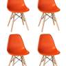 Набор 4 шт Стул обеденный DOBRIN DSW, ножки светлый бук, цвет оранжевый (O-02)