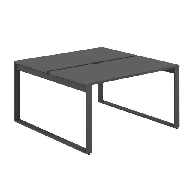 AG.134.AN.L.72.AN  / Рабочая станция 1200х1438х750  / профиль О-образный: 70х20 антрацит; лючок: серебро; столешница: антрацит