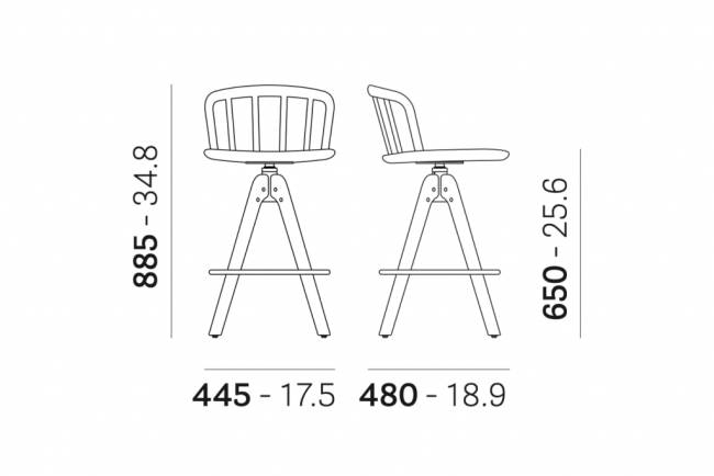 Стул деревянный полубарный Nym 445х480х885 мм Стул деревянный полубарный Nym 445х480х885 мм