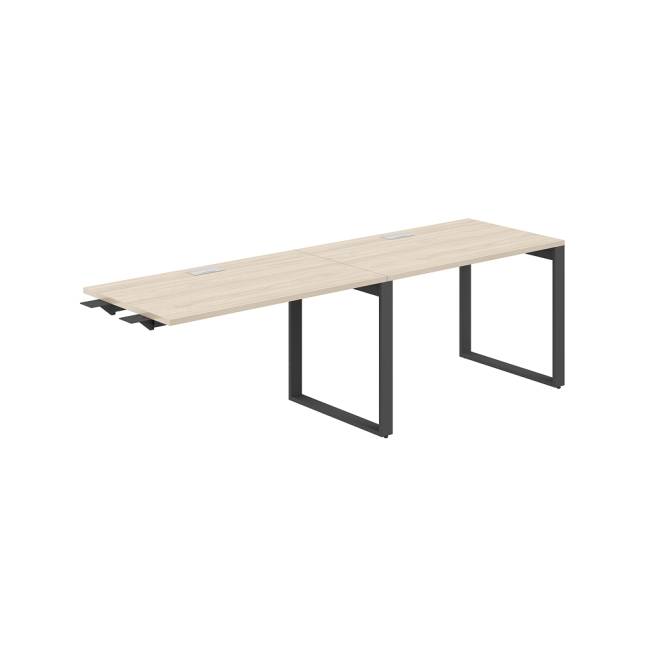 AG.194.AR.L.72.AN / Рабочая станция комбо s-b-s 2400х700х750 / профиль О-образный: 70х20 антрацит; лючок: серебро; столешница: акация равелло