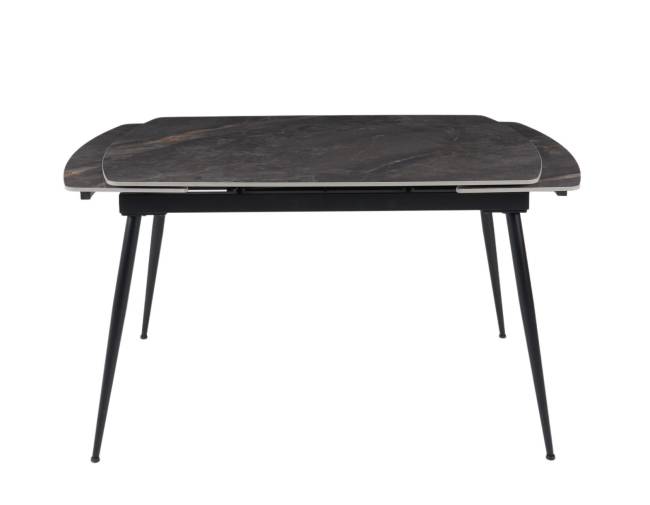 Стол керамический раскладной Astra 120-180*80*76 серый мрамор/черный