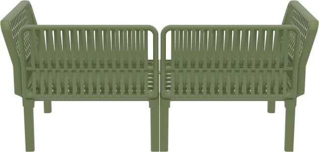 Диван пластиковый двухместный с подушками Portofino Lounge зеленый, темно-серый 1600х800х690 мм Диван пластиковый двухместный с подушками Portofino Lounge зеленый, темно-серый 1600х800х690 мм