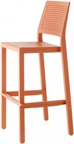 Стул барный пластиковый Emi терракотовый 475х485х1085 мм
