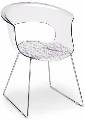 Кресло прозрачное Miss B Antishock хром, прозрачный 580х590х760 мм