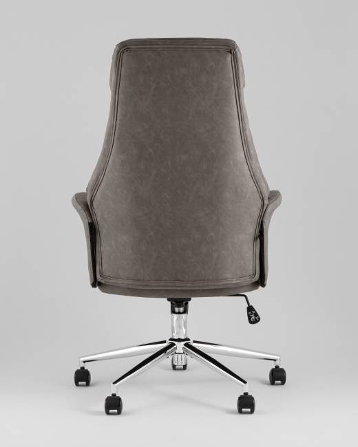 Кресло офисное TopChairs Neoma серый экокожа