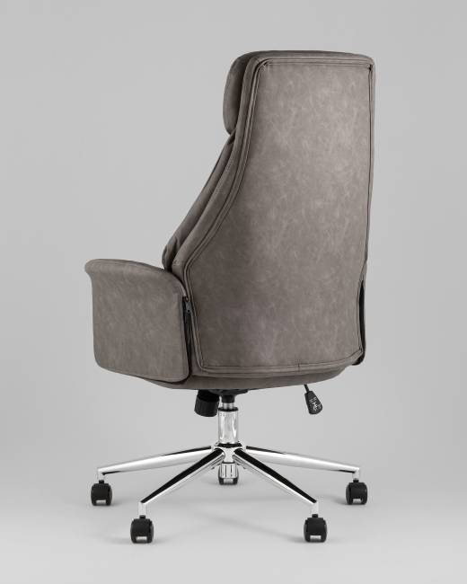 Кресло офисное TopChairs Neoma серый экокожа