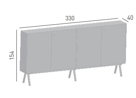 Комод офисный Multiple Cabinet 2027 3330х400х1540 мм
