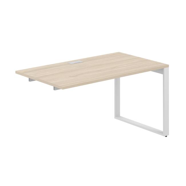 AG.188.AR.L.72.WH / Секция рабочей станции 1400х800х750 / профиль О-образный: 70х20 белый; лючок: серебро; столешница: акация равелло