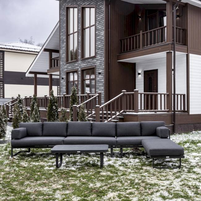 Лаунж-зона GISELLE с угловым диваном из алюминия