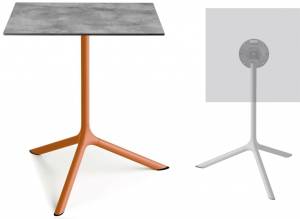 Стол ламинированный обеденный складной Tripe Maxi Folding терракотовый, цементный 700х700х740 мм