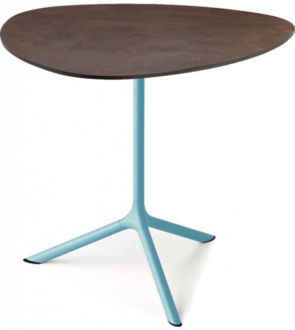 Стол ламинированный обеденный Tripe Maxi голубой, кортен 830х830х740 мм
