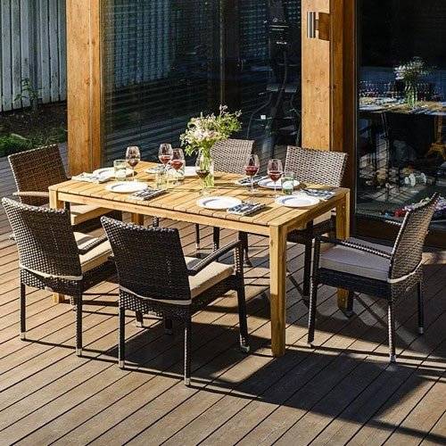 Обеденный комплект AURA, 170 см, на 6 персон, со стульями