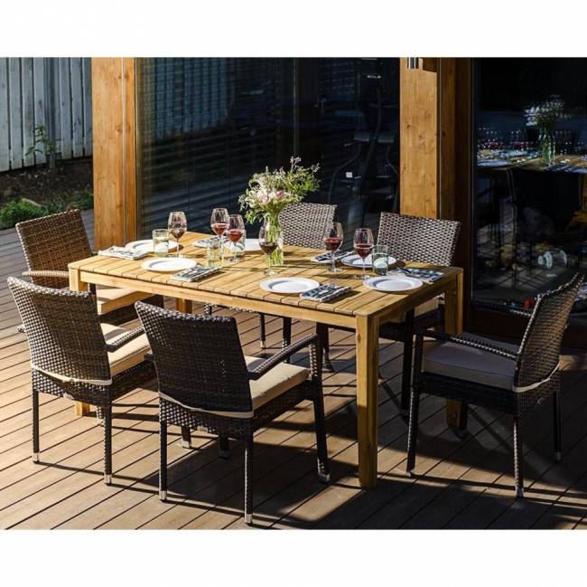 Обеденный комплект AURA, 170 см, на 6 персон, со стульями