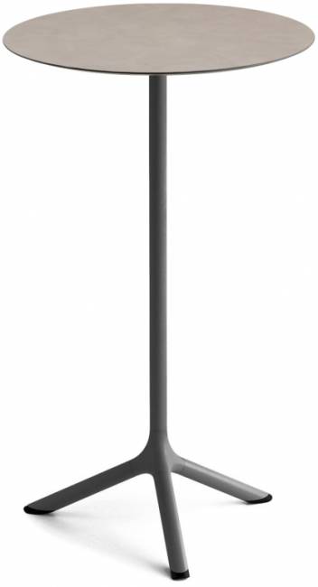 Стол ламинированный барный складной Tripe Folding антрацит, тортора шпатель Ø600х1100 мм