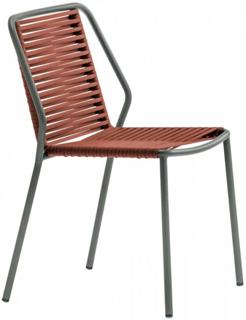 Стул металлический плетеный Philía темно-зеленый, терракотовый 565х540х810 мм