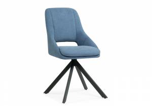 Стул на металлокаркасе Оливер крутящийся синий / черный