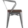 Стул TOLIX ARM WOOD с подлокотниками серебристый