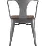 Стул TOLIX ARM WOOD с подлокотниками серебристый