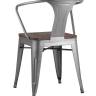 Стул TOLIX ARM WOOD с подлокотниками серебристый