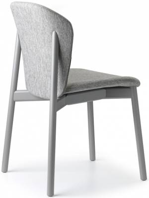 Стул деревянный с обивкой Natural Finn матовый серый бук, светло-серый 490х540х790 мм
