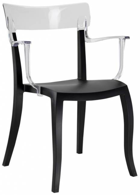 Кресло пластиковое Hera-K черный, прозрачный 590х550х840 мм Кресло пластиковое Hera-K черный, прозрачный 590х550х840 мм