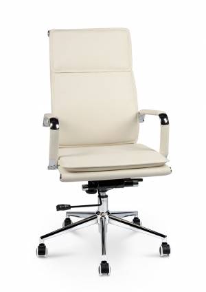 Кресло офисное / Харман / (ivory) хром / слоновая кость экокожа