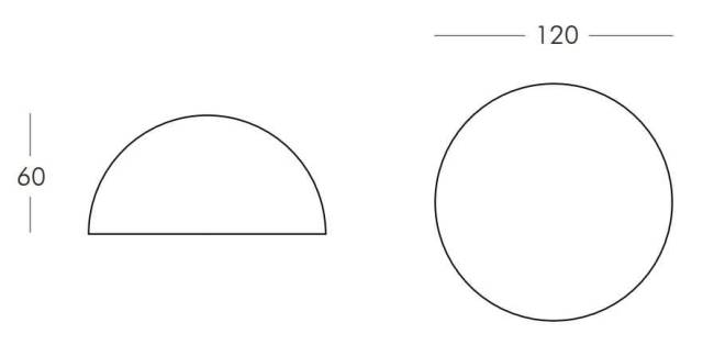 Светильник пластиковый Полусфера 1/2 Globo 120 Lighting IN белый Ø1200х600 мм Светильник пластиковый Полусфера 1/2 Globo 120 Lighting IN белый Ø1200х600 мм