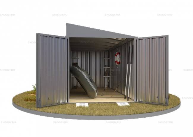 Хозблок SKOGGY секционный с односкатной крышей 5 х 2 м, цинковый Хозблок SKOGGY секционный с односкатной крышей 5 х 2 м, цинковый