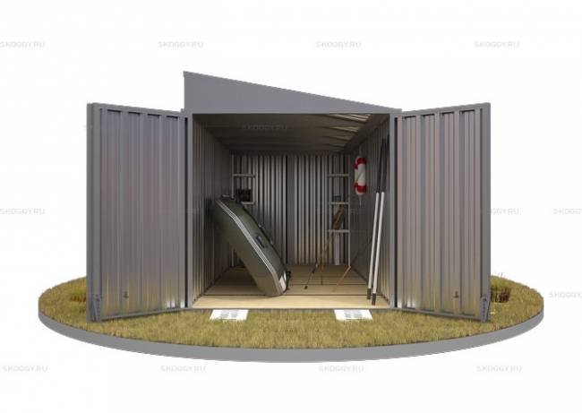 Хозблок SKOGGY секционный с односкатной крышей 5 х 2 м, цинковый Хозблок SKOGGY секционный с односкатной крышей 5 х 2 м, цинковый