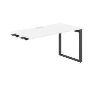 AG.112.WH.L.72.AN  / Стол комбо 1400х600х750  / профиль О-образный: 70х20 антрацит; лючок: серебро; столешница: белый