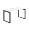 AG.112.WH.L.72.AN  / Стол комбо 1400х600х750  / профиль О-образный: 70х20 антрацит; лючок: серебро; столешница: белый