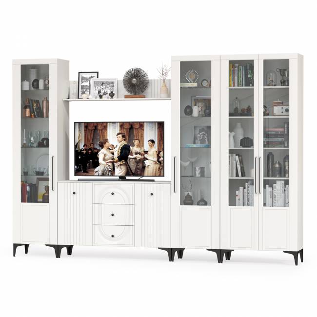 Набор мебели для Вашей гостиной комнаты Валенсия № 106 цвет белый шагрень