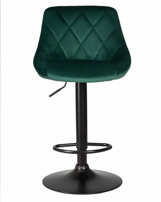 Стул барный DOBRIN LOGAN BLACK, зеленый велюр (MJ9-88)