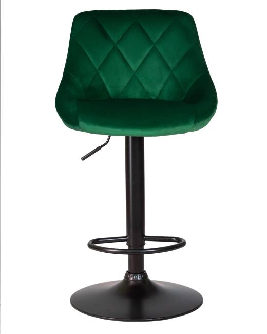 Стул барный DOBRIN LOGAN BLACK, зеленый велюр (MJ9-88)