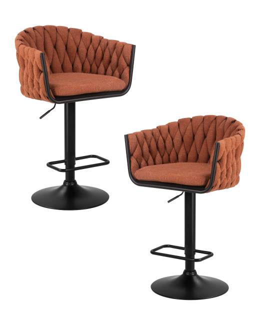 Набор 2 шт Стул барный DOBRIN LEON, оранжевая ткань (LAR 275-27)