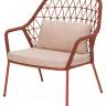 Кресло лаунж плетеное с подушкой Panarea терракотовый, розовый 800х720х870 мм