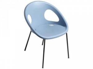 Кресло пластиковое Scab Design, Drop антрацит, голубой