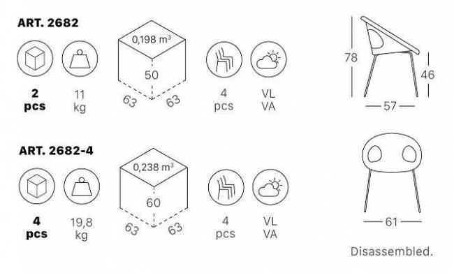 Кресло пластиковое Scab Design, Drop антрацит, голубой