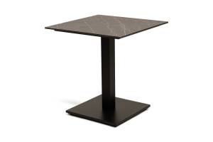 "Каффе" стол из HPL квадратный 70х70см, цвет "серый мрамор", подстолье стальное